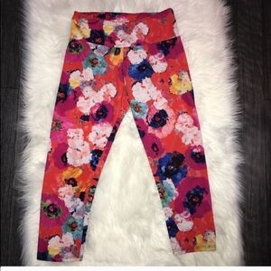 Flex small-medium colorful Flowered Capri leggings